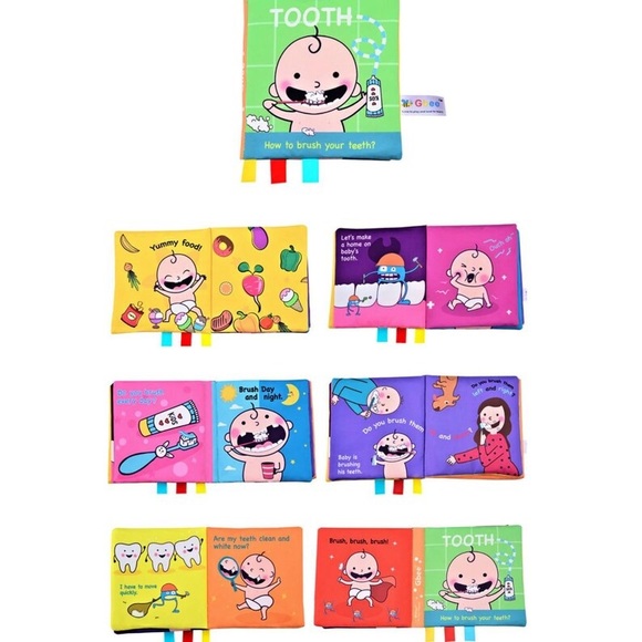 Tummy time crinkle book, sensory books for babies, story time books for learning - Picture 4 of 7